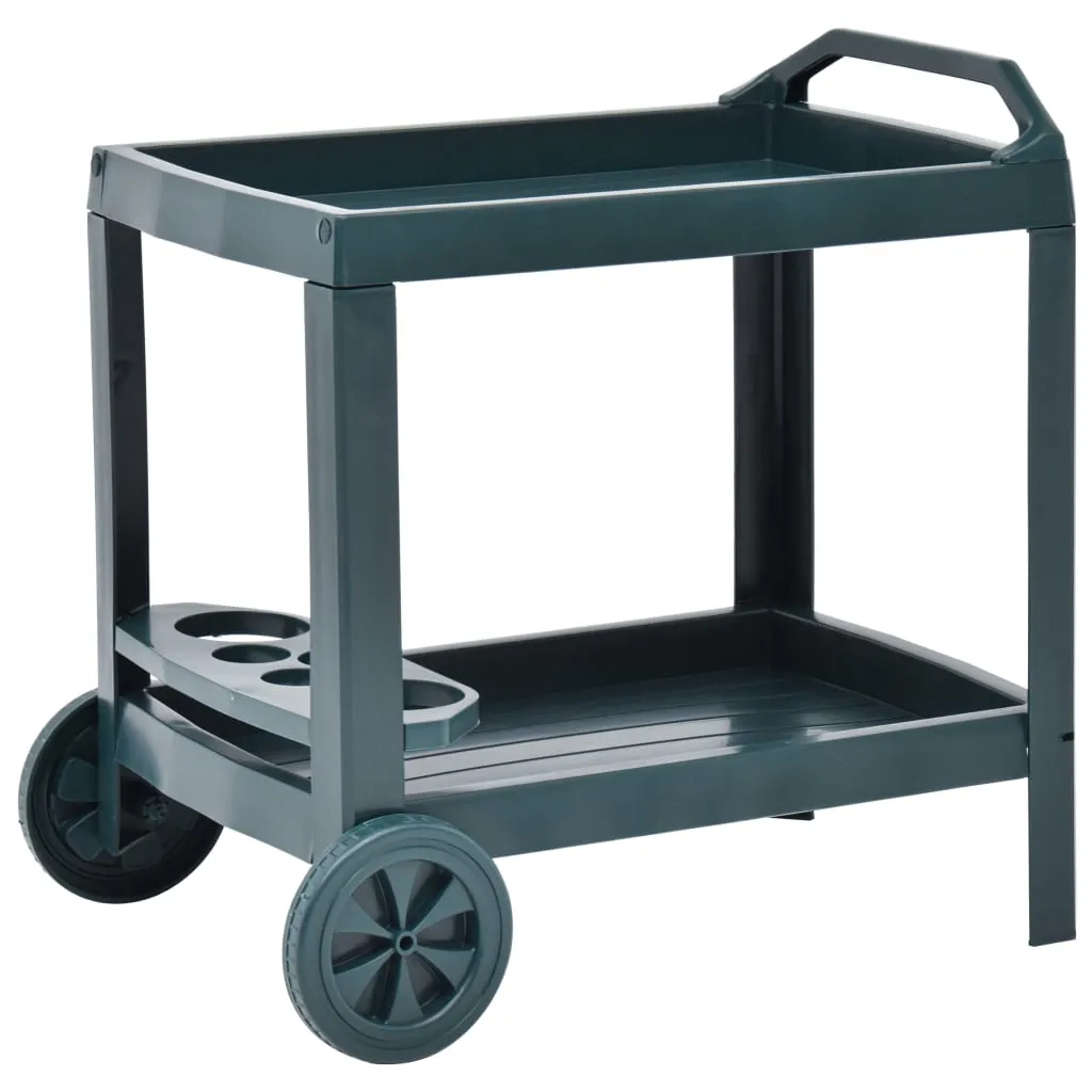 Beverage Cart Green 69x53x72 cm Plastic