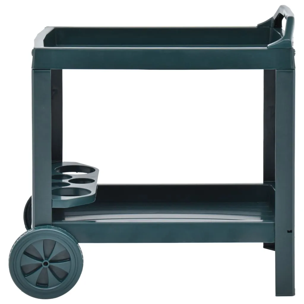 Beverage Cart Green 69x53x72 cm Plastic