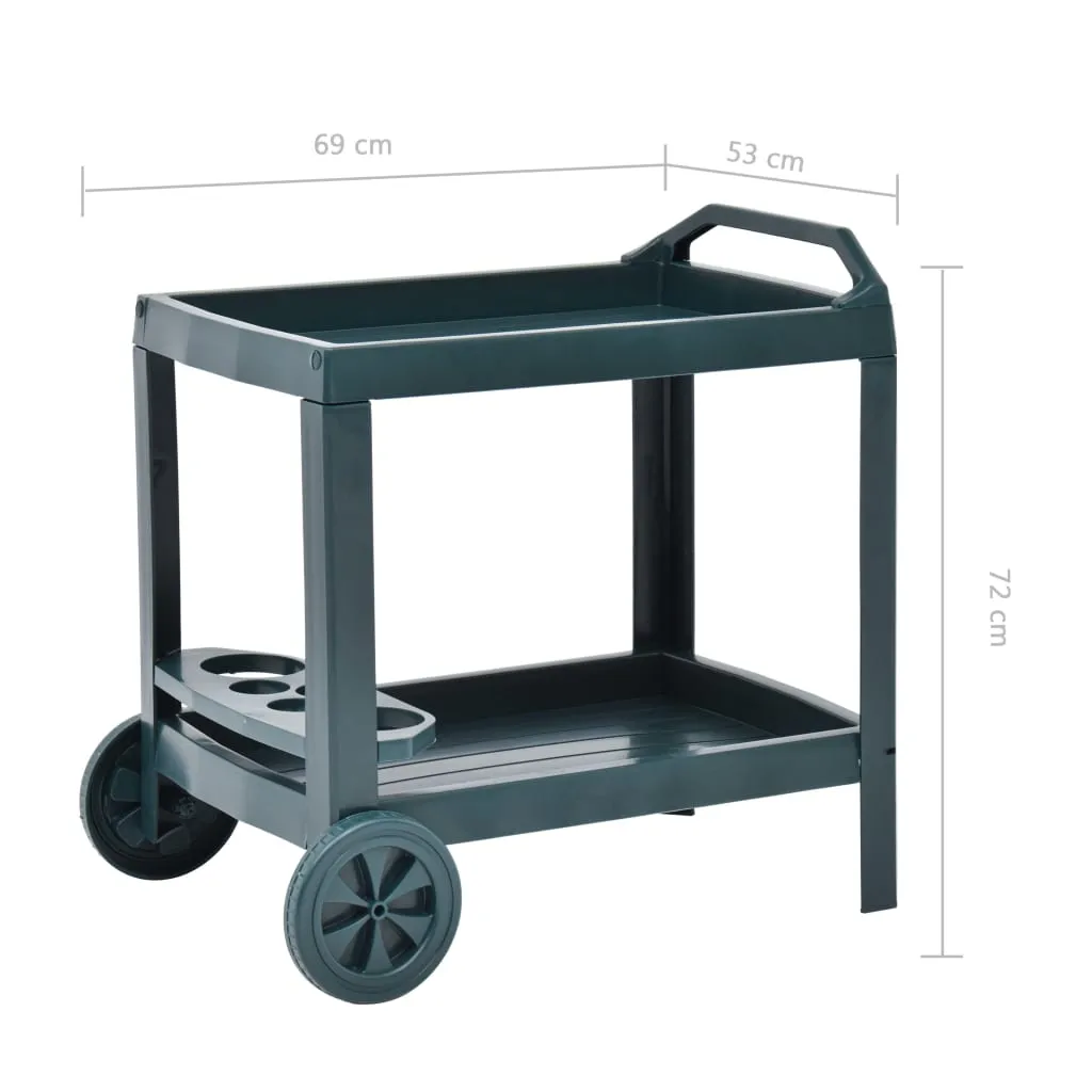 Beverage Cart Green 69x53x72 cm Plastic