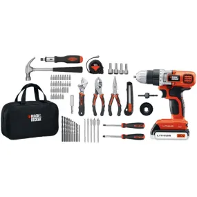 BLACK DECKER LDX120PK 20-Volt MAX* Lithium Drill/Driver & 68-Piece Project Kit