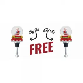 BOGO! Santa Snow Globe Bottle Stopper