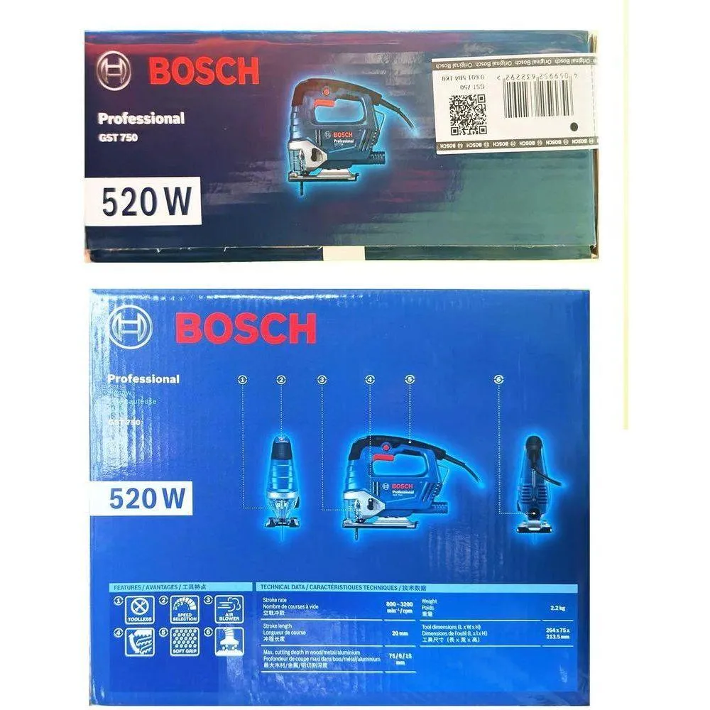 Bosch GST 750 Jigsaw 520W SDS [Contractor's Choice]