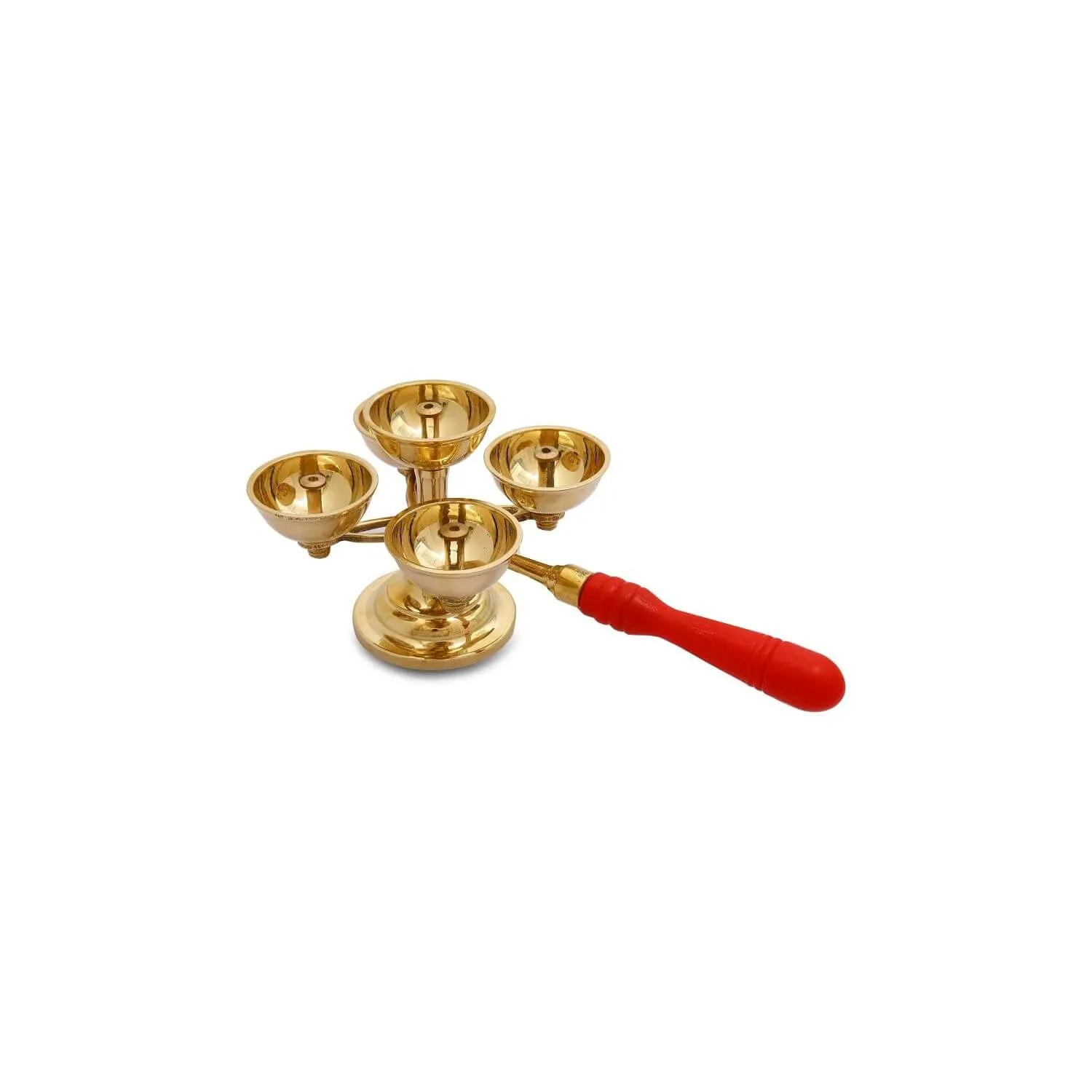 Brass 5 Face Ethnic Aarti Diya, Divaj, Bhadradeepam for Home and Mandir