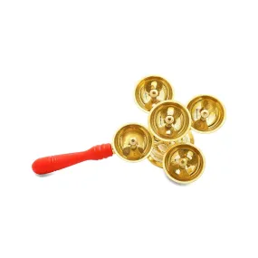 Brass 5 Face Ethnic Aarti Diya, Divaj, Bhadradeepam for Home and Mandir