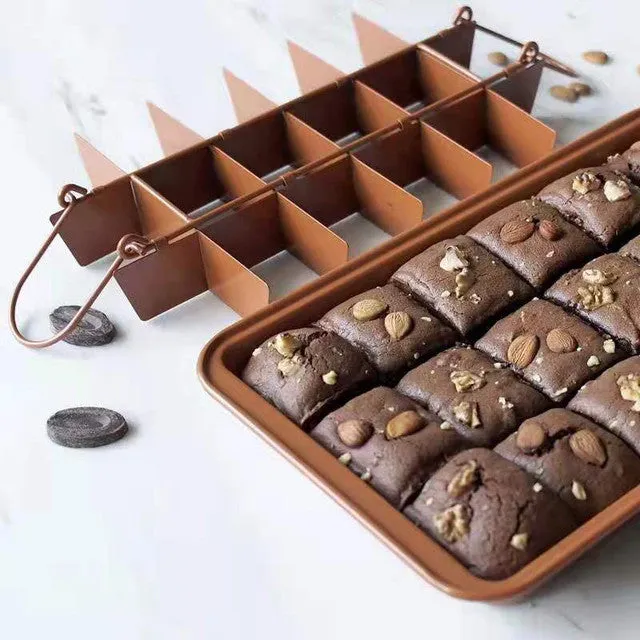 Brownie Rectangular Baking Pan With 18 Dividers