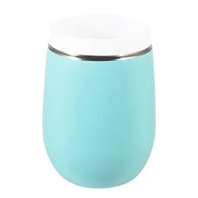 CeramiSteel Ceramic Wine Tumbler (9 ounce), Ceramic Rim & Inner Coating on Insulated Stainless Steel Tumbler, Durable Turquoise Finish