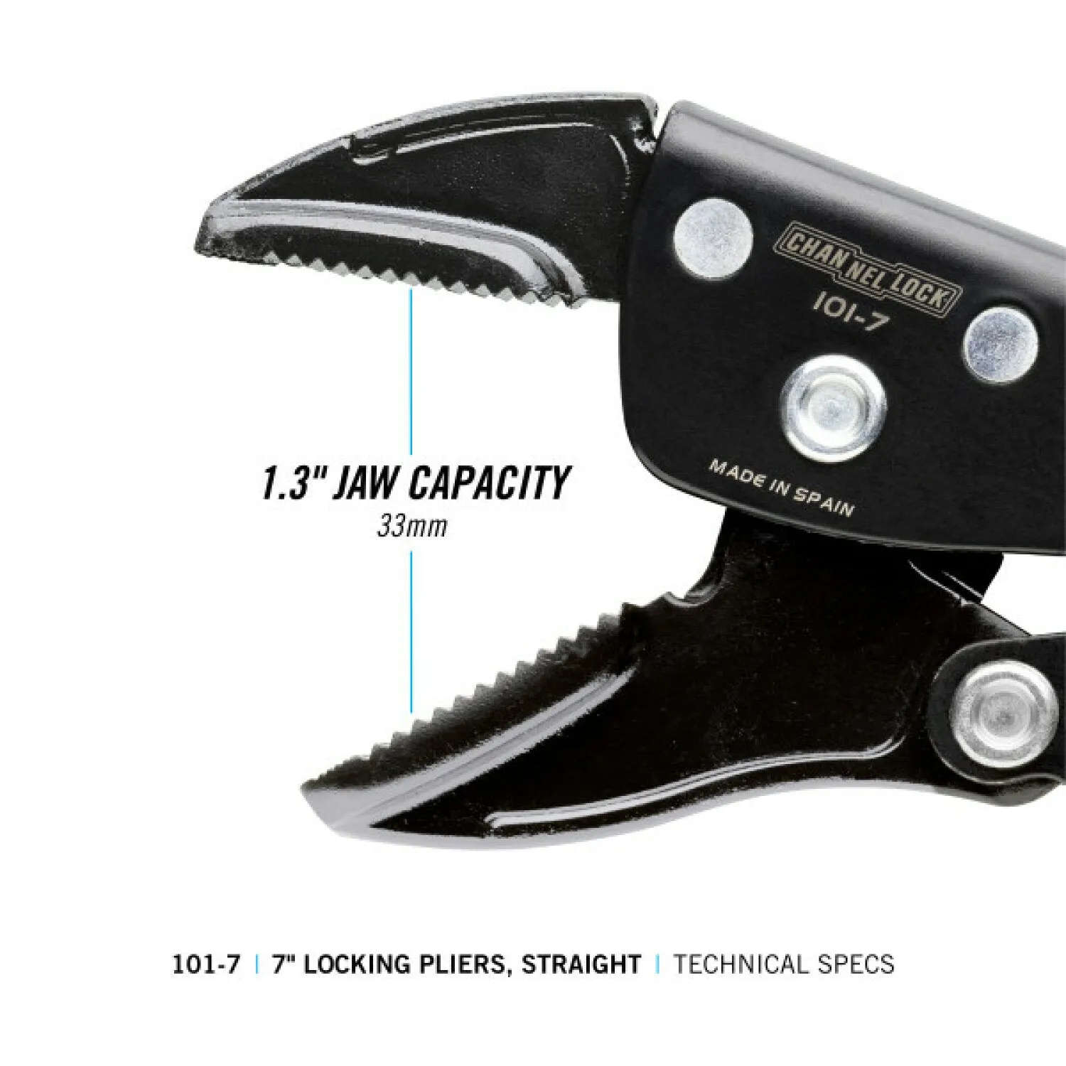 Channellock 101-7 7-inch Straight Jaw Locking Pliers