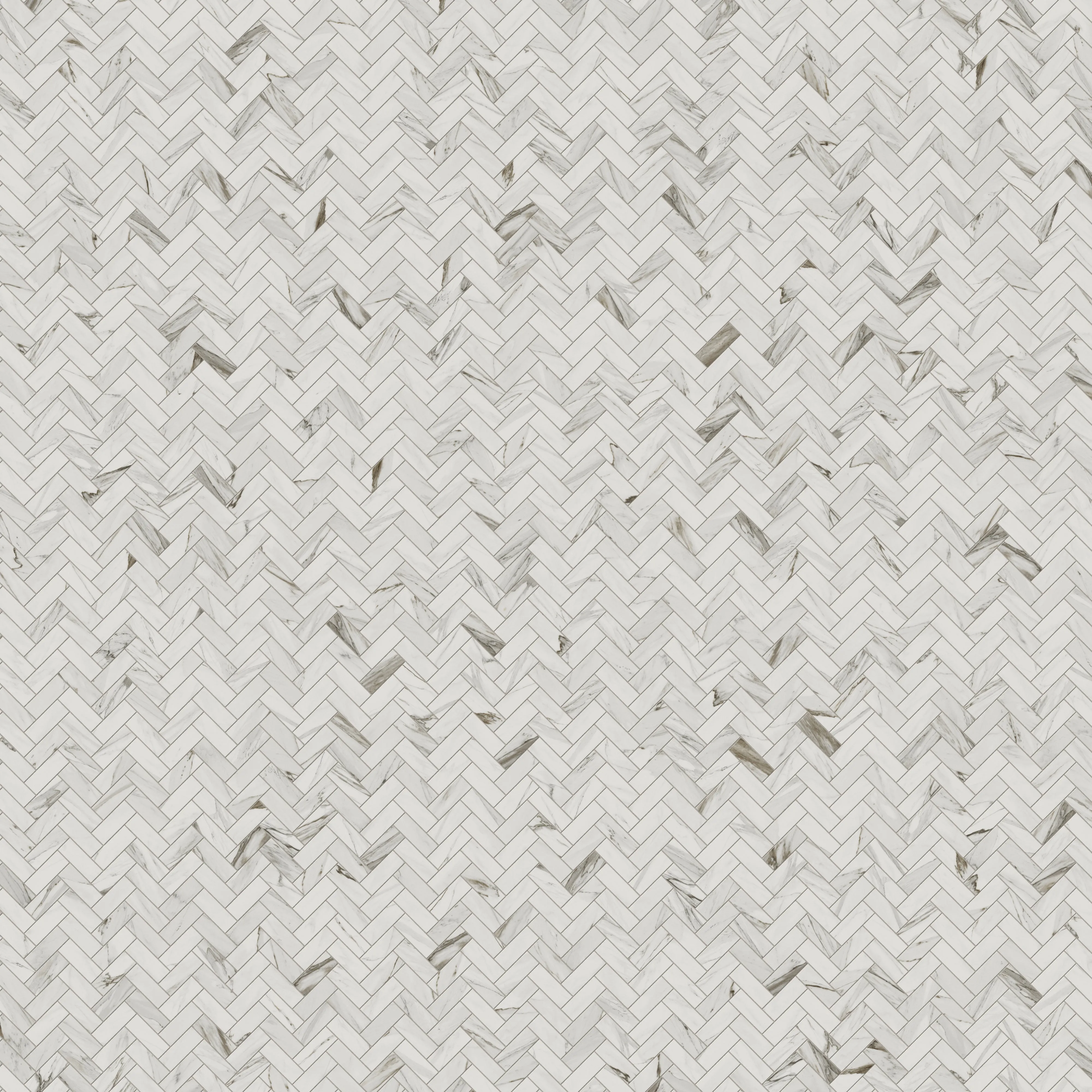 Chantel 12x15 Polished Porcelain Herringbone Mosaic Tile in Apuano