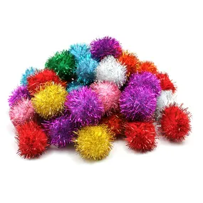 Chenille Kraft Glitter Poms - 1.5 Inches