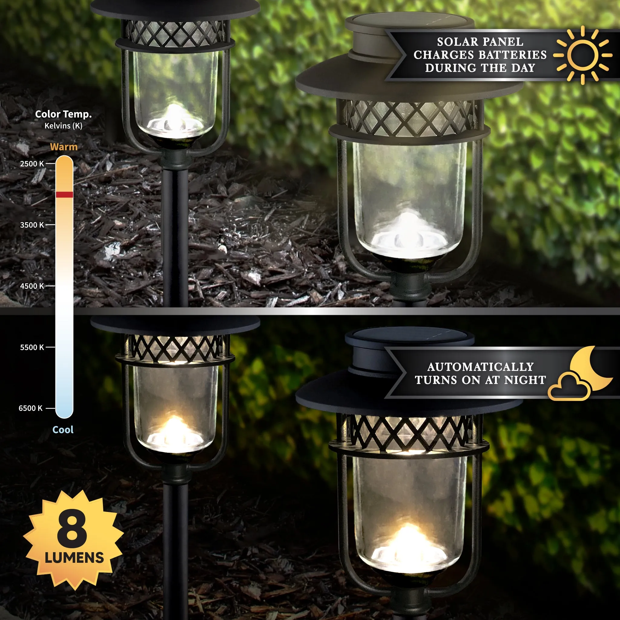 Classy Caps Black Stainless Steel Landscape, Path & Garden Light - 2 Pk GL1101