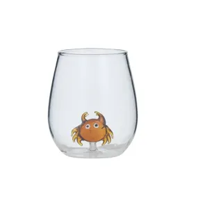 Coast to Coast Crab Glass Tumbler 8.5x10cm