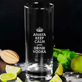 Collins Cocktail Glass Engraved Highball Glassware for Alcohol - Keep Clam