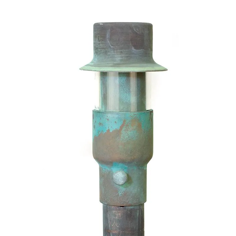 CopperMoon CM.500-16 12V JC Bi-Pin Copper 2 1/2" 180 deg. Directional Path Light Top, 16" Copper Stem With Stake