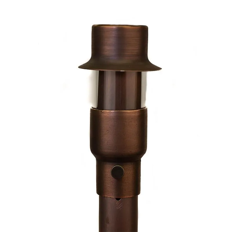 CopperMoon CM.500-16 12V JC Bi-Pin Copper 2 1/2" 180 deg. Directional Path Light Top, 16" Copper Stem With Stake