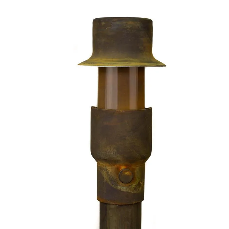 CopperMoon CM.500-16 12V JC Bi-Pin Copper 2 1/2" 180 deg. Directional Path Light Top, 16" Copper Stem With Stake