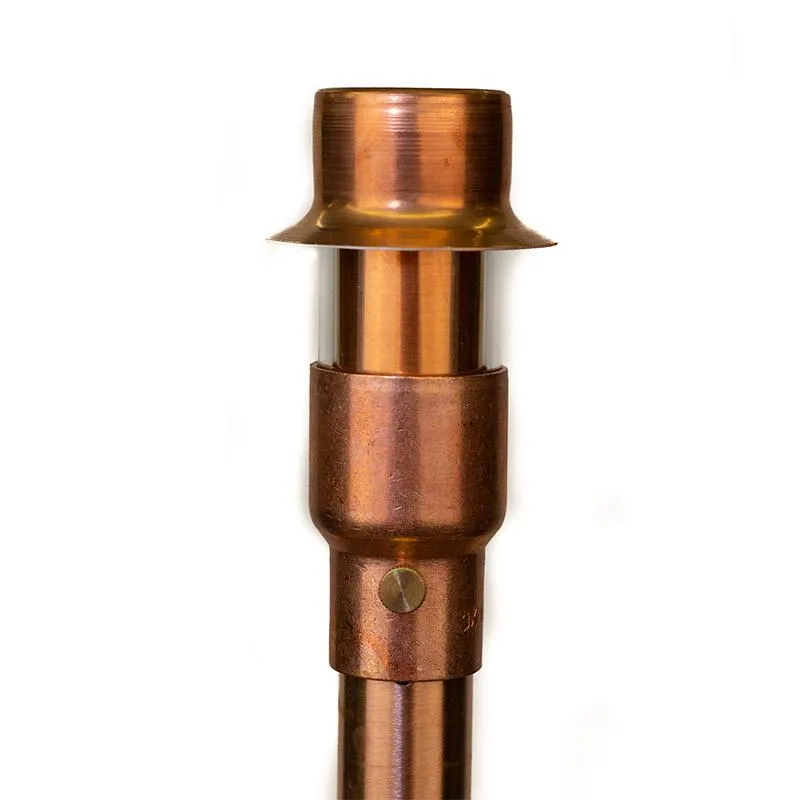 CopperMoon CM.500-16 12V JC Bi-Pin Copper 2 1/2" 180 deg. Directional Path Light Top, 16" Copper Stem With Stake