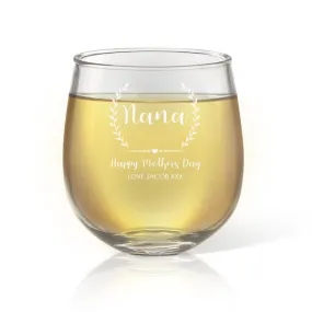 Crest Stemless Wine Glass