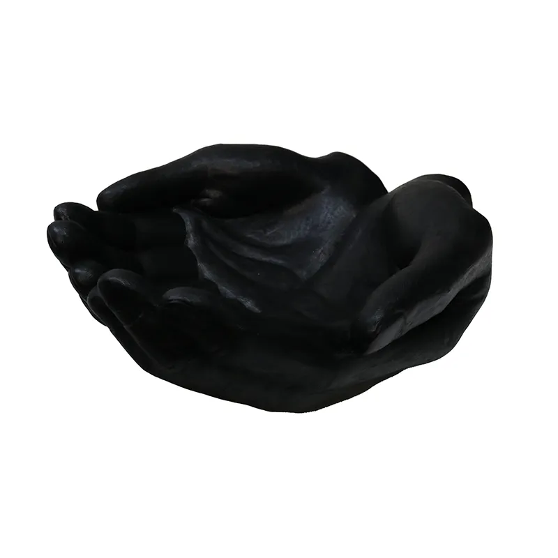 Cupped Hands XL Decorative Ornament (Black) - Great Interior Décor