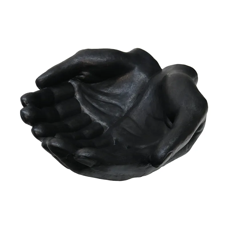 Cupped Hands XL Decorative Ornament (Black) - Great Interior Décor