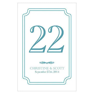 Custom Classic Table Number Glass Bottle Sticker Label (Pack of 12)