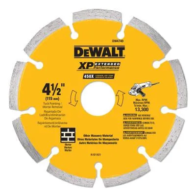 DeWalt® Diamond Saw Blade, Masonry, 4-1/2 in. Dia., DW4740