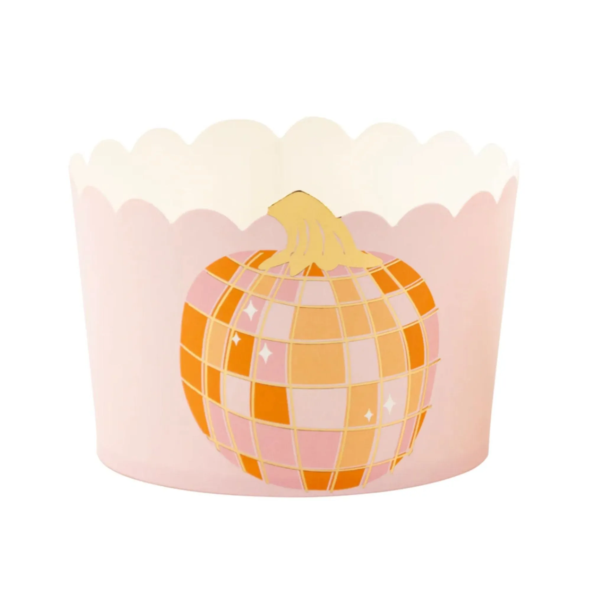 Disco Pumpkin Paper Baking Cups | Package 40 | 8 Ounce