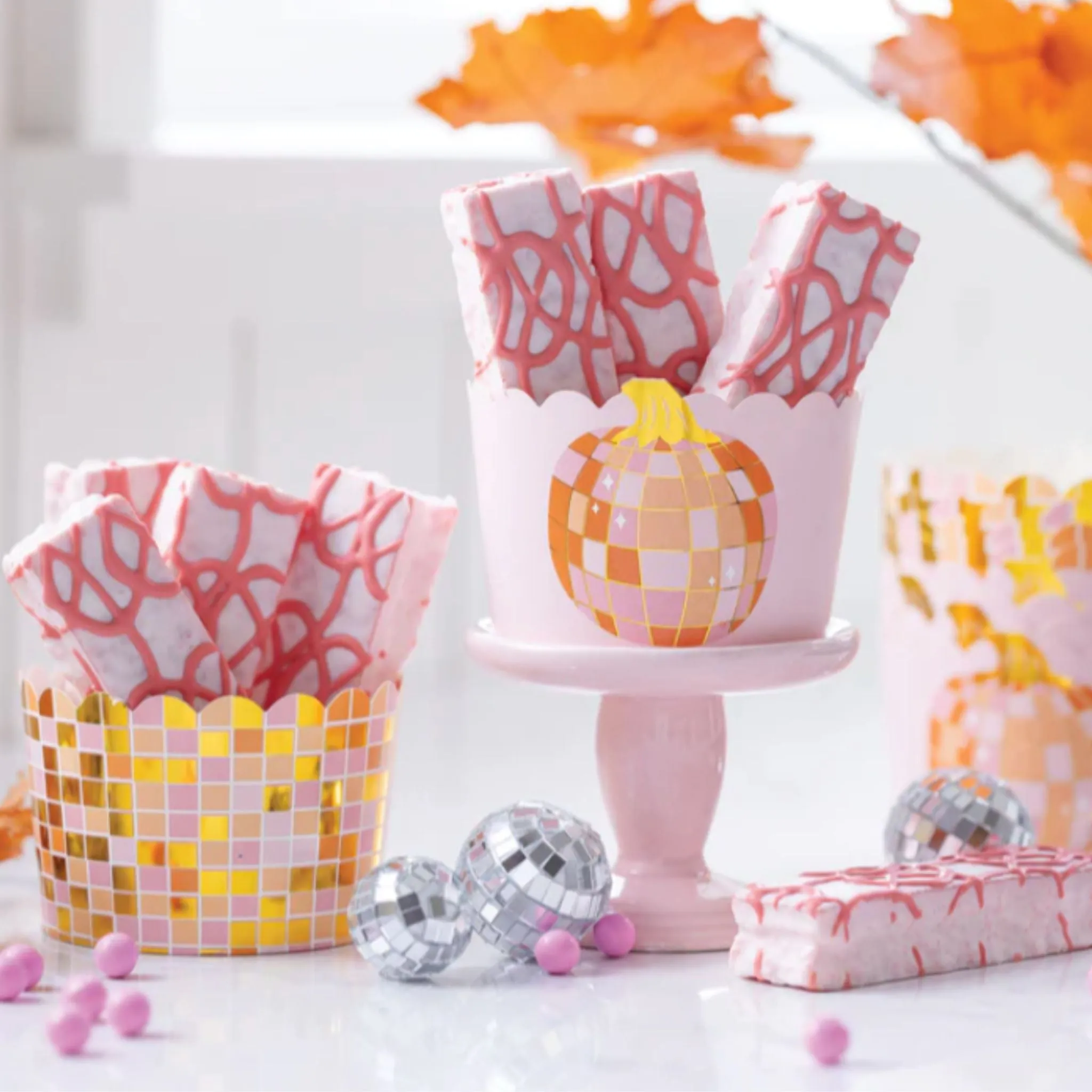 Disco Pumpkin Paper Baking Cups | Package 40 | 8 Ounce