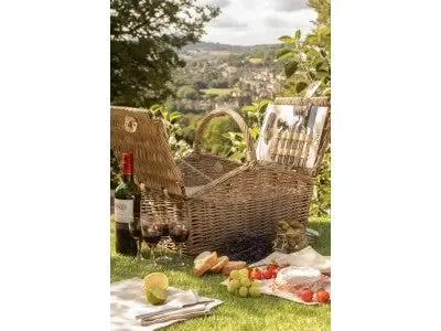 DOUBLE LIDDED 4 PERSON PICNIC HAMPER