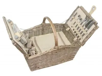 DOUBLE LIDDED 4 PERSON PICNIC HAMPER