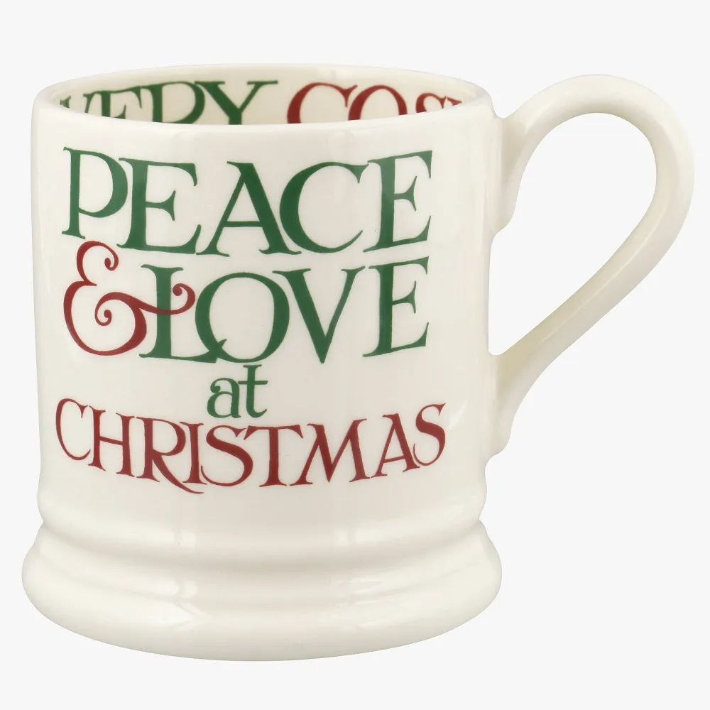 Emma Bridgewater Christmas Toast & Marmalade Peace & Love 1/2 Pint Mug