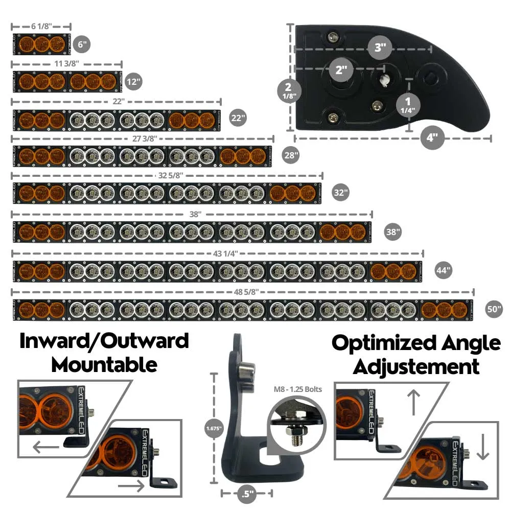 Extreme LED - 44" X6 Amber/White 240W Combo Beam LED Light Bar & Harness Kit