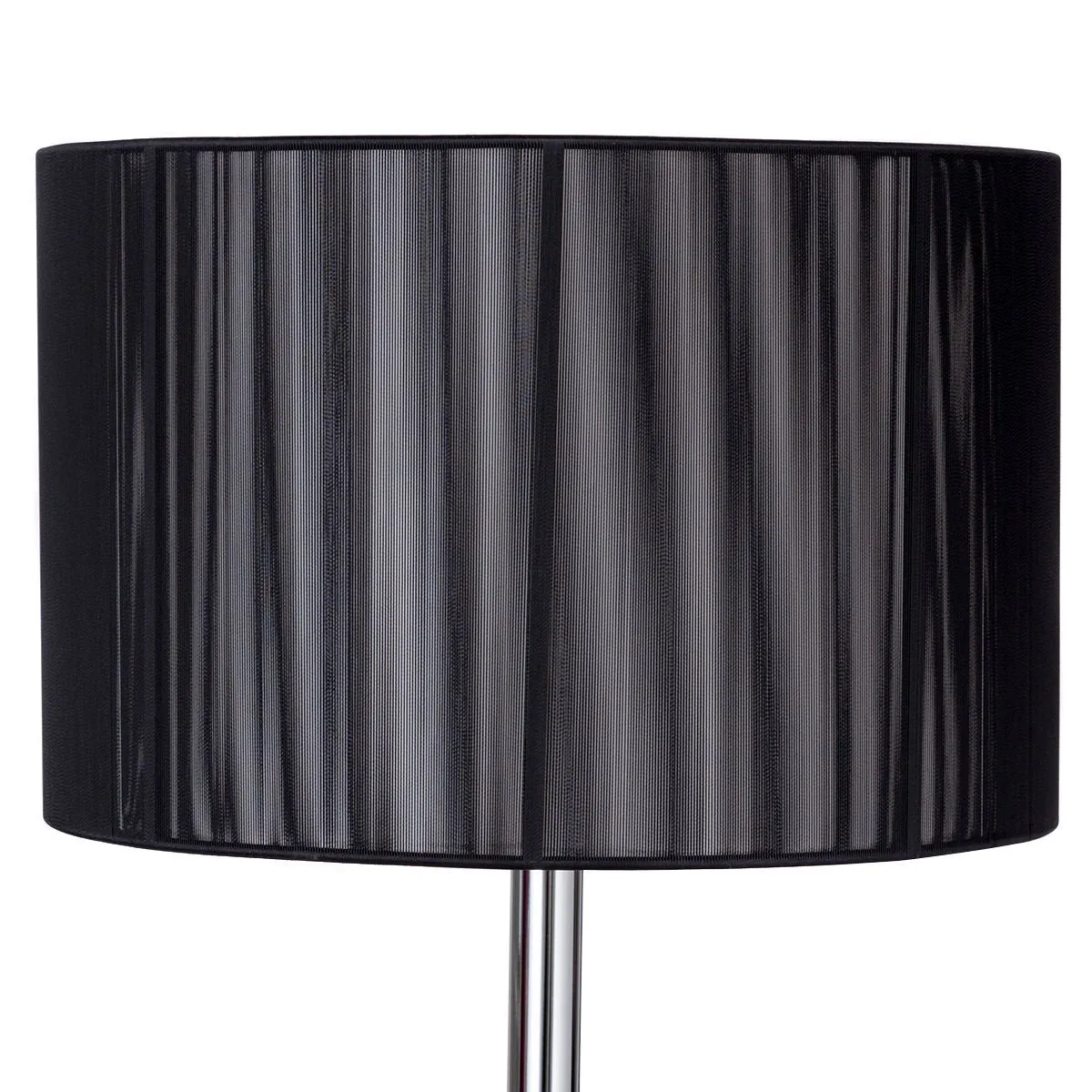 Floor Lamp, Living Room Modern Standing Floor Light with Sheer Shade and LED Light Bulb, 63 inches