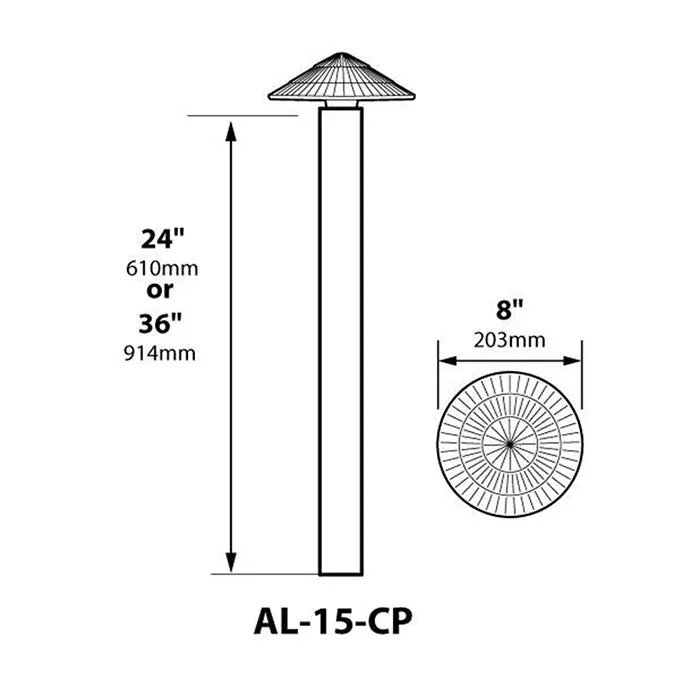 Focus Industries AL15CP Tiki Hat Post Area Light