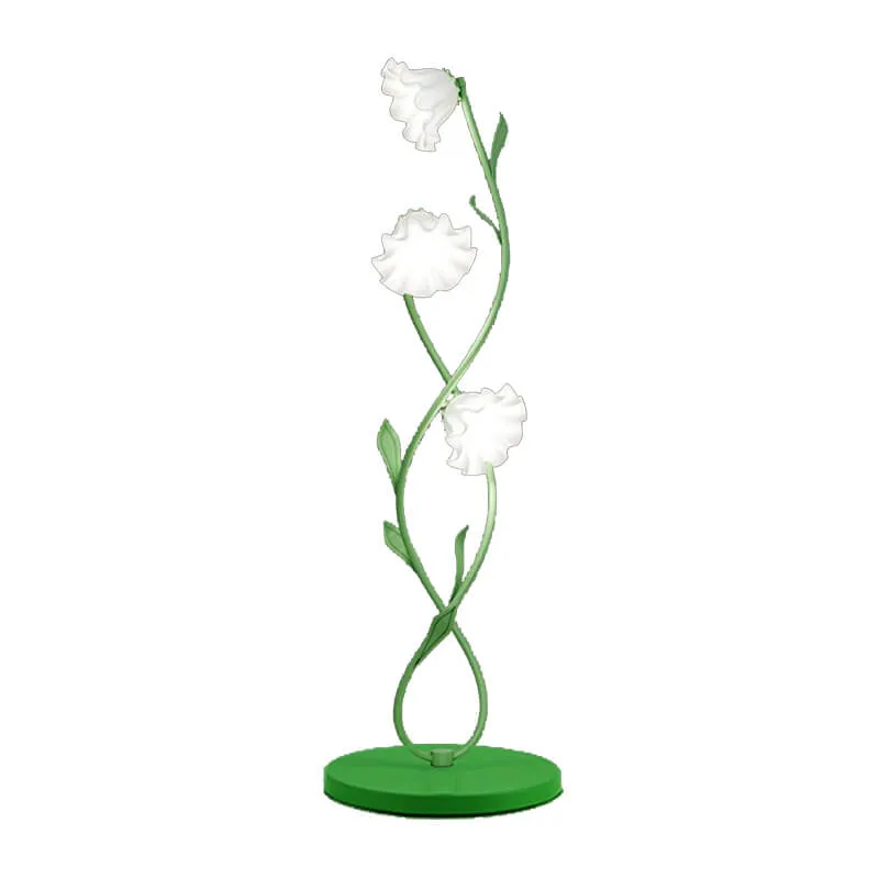 French Light Luxury Flower Glass Hardware Base 2/3-Light Standing Floor Lamp