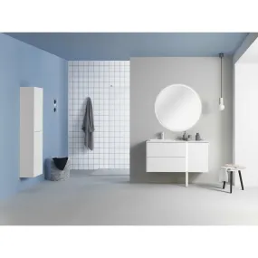 Frontline Matt White Floor Standing Bluetooth Vanity Unit with Solid Surface Basin & Slatted Leg (1200mm)