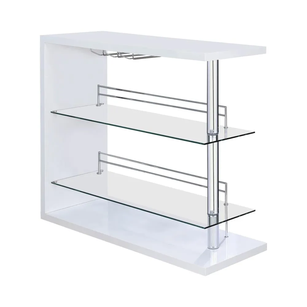 G100167 Two Shelf Contemporary Bar Unit with Wine Holder