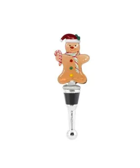 Glass Bottle Stopper Gingerbread Man