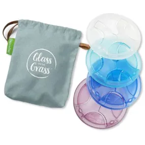 Glass On The Grass Resin Coasters S/4 Tranquillity Blue