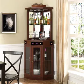 Go Green Woods Corner Bar Cabinet