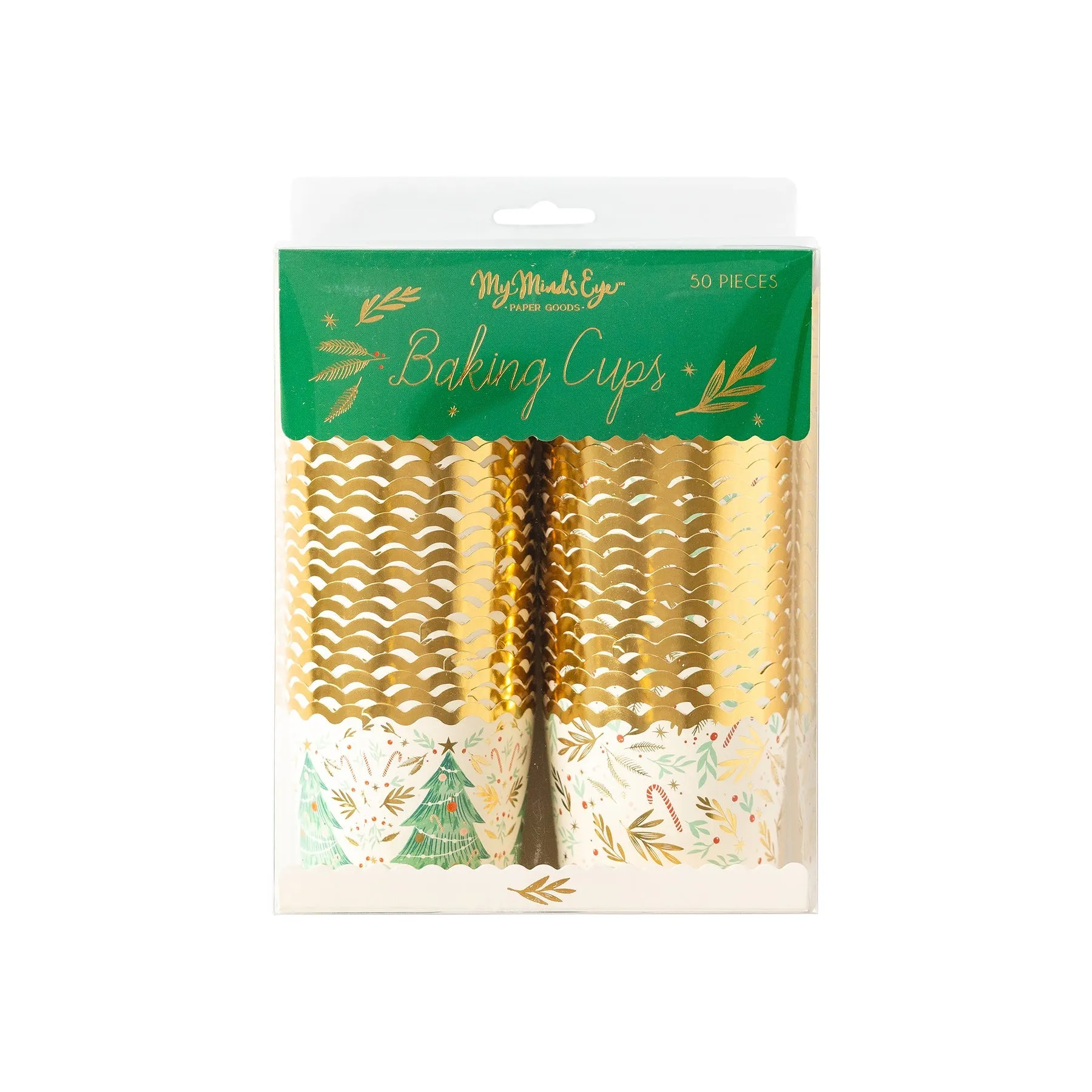 Gold Foil Candy Cane Tree Baking Cups (50 pcs) S2146