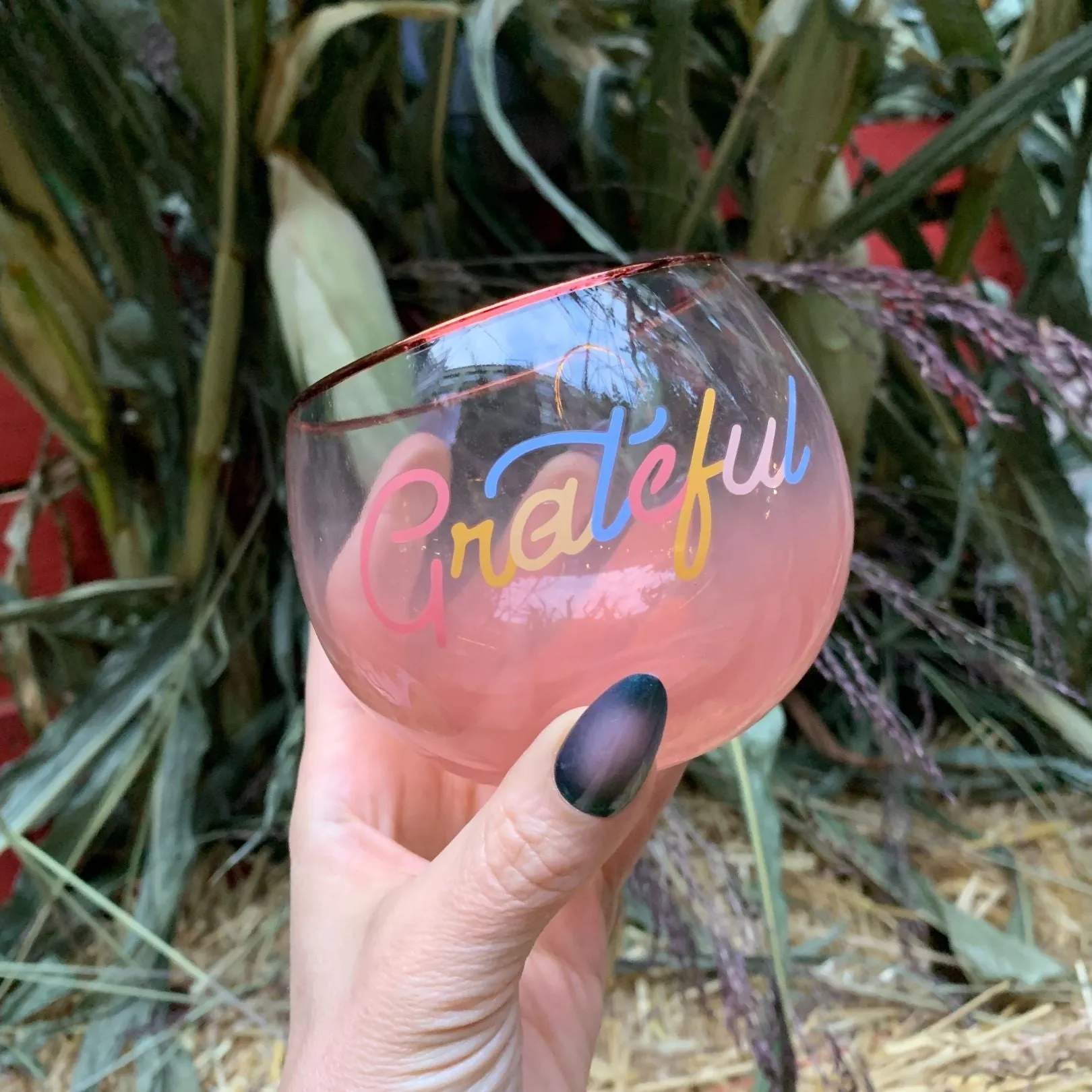 Grateful Roly Poly Pink Ombre Glass | 13 oz