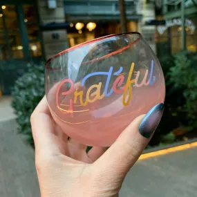 Grateful Roly Poly Pink Ombre Glass | 13 oz