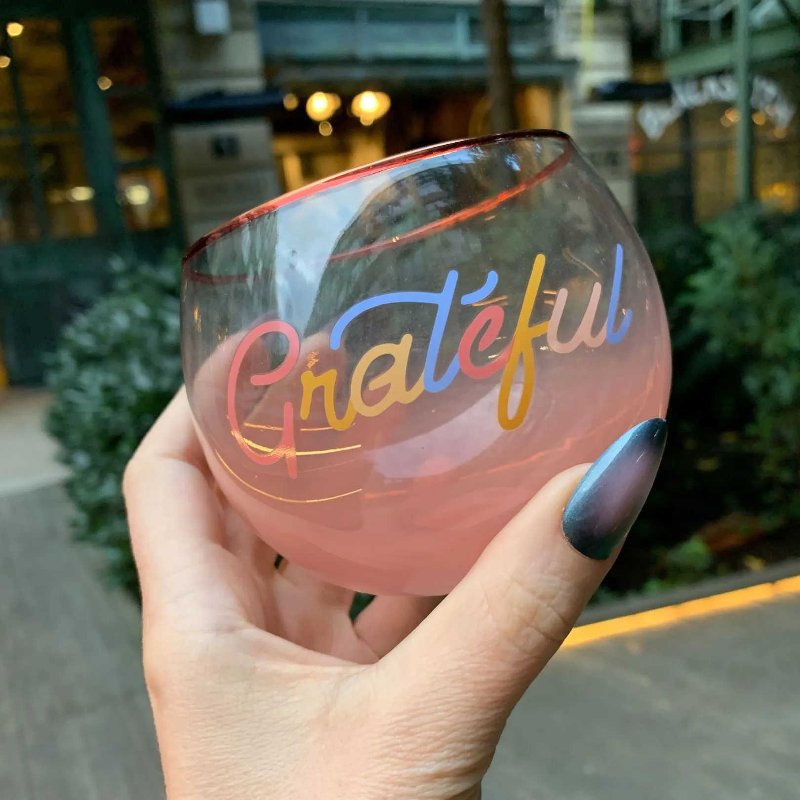 Grateful Roly Poly Pink Ombre Glass | 13 oz