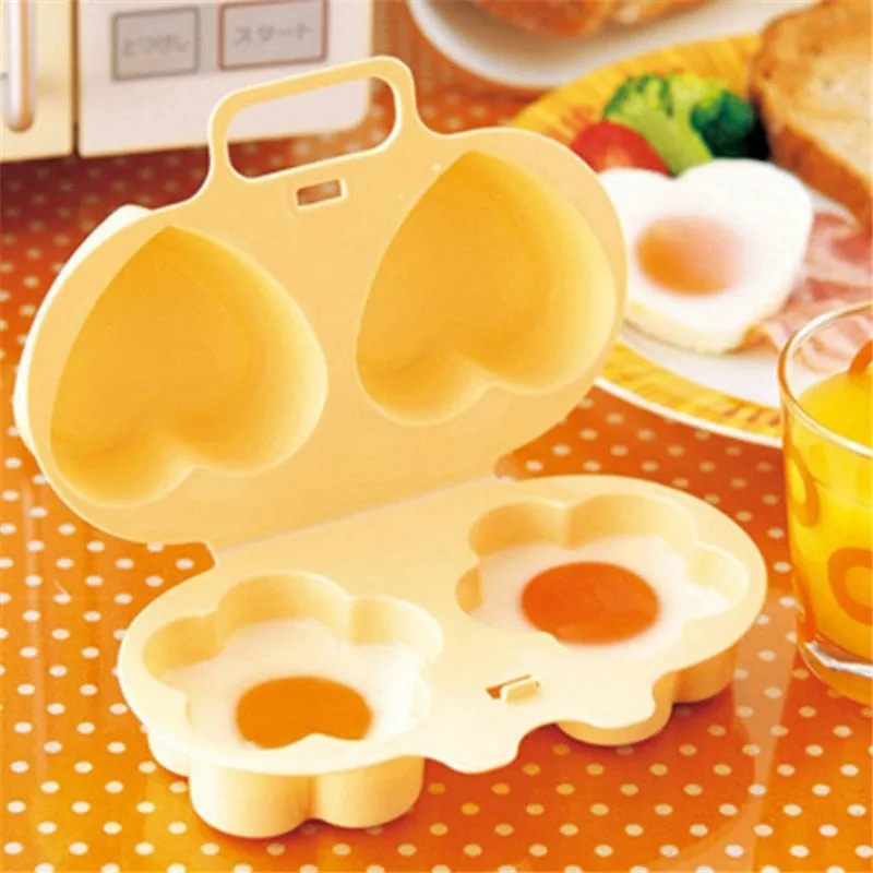 Heart and Flowers Shape Egg Steamer Cooking Mold Egg Poacher Gadget