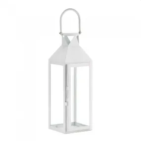 Home Locomotion White Manhattan Candle Lantern