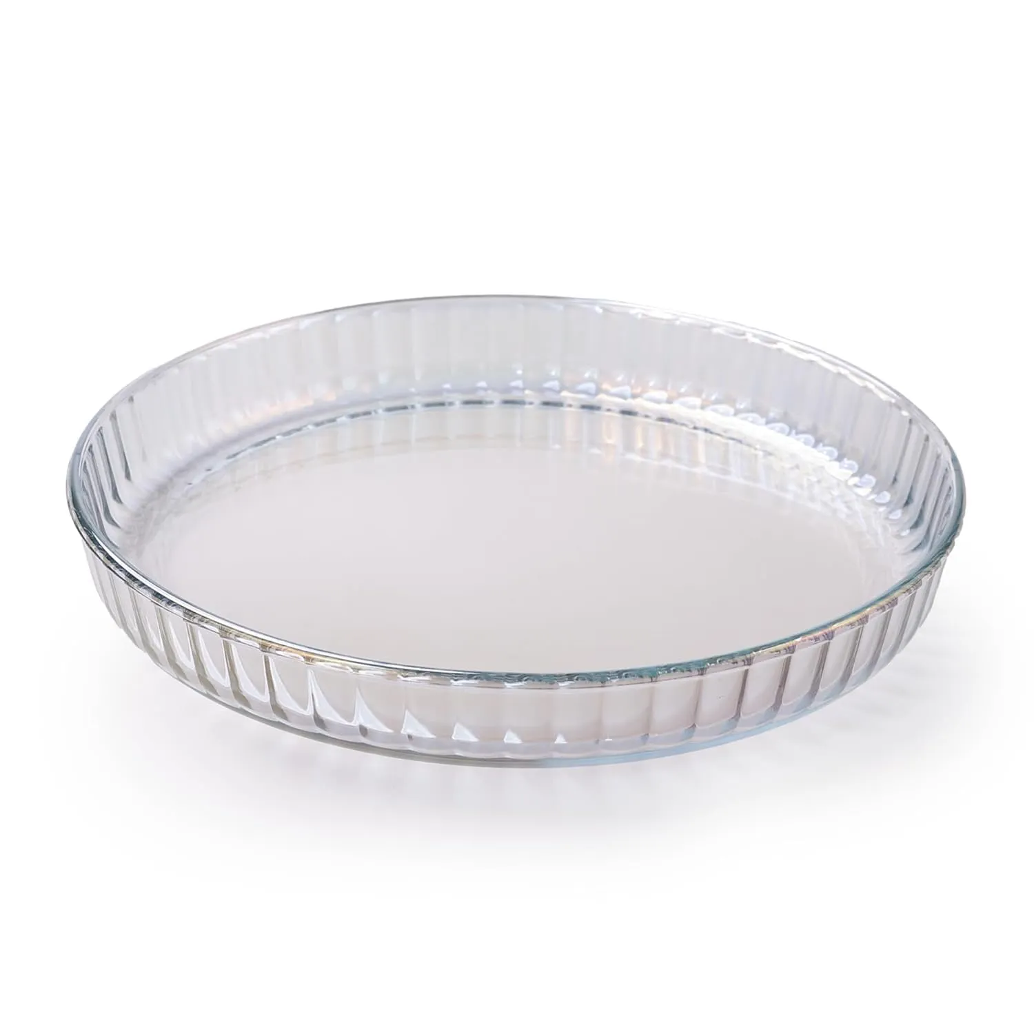 Homestic 1600 ml Borosilicate Glass Baking Tray | Transparent Microwave Oven Safe Utensils | Round Bread Moulds for Baking | Dishwasher & Freezer Safe | Multipurpose use Serving Tray