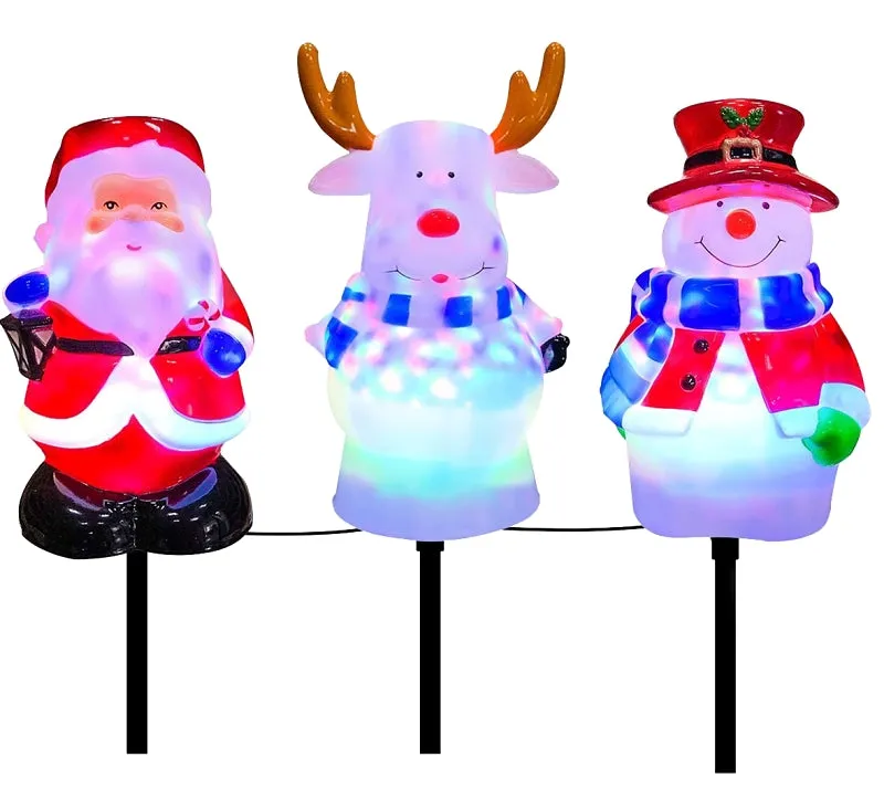 Hometown Holidays 92706 Snowman/Santa/Moose Stake Set :EA: QUANTITY: 10