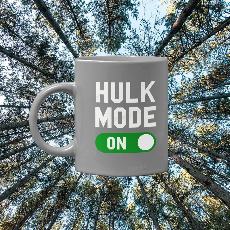 hulk mode on, ceramic fitness mug gift ,hulk party coffee mug ,novelty gift idea