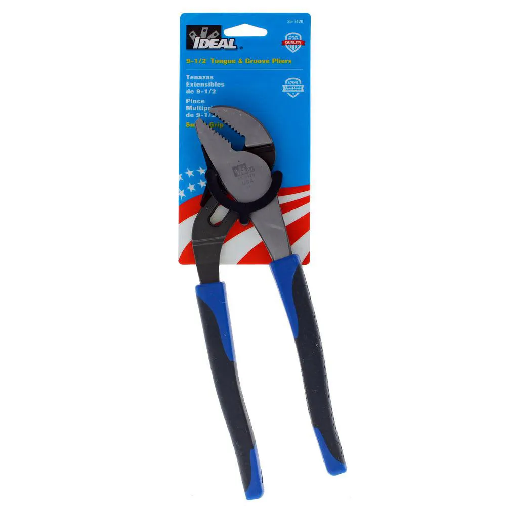 IDEAL Industries 35-3420 9-1/2" Tongue & Groove Pliers - Smart-Grip