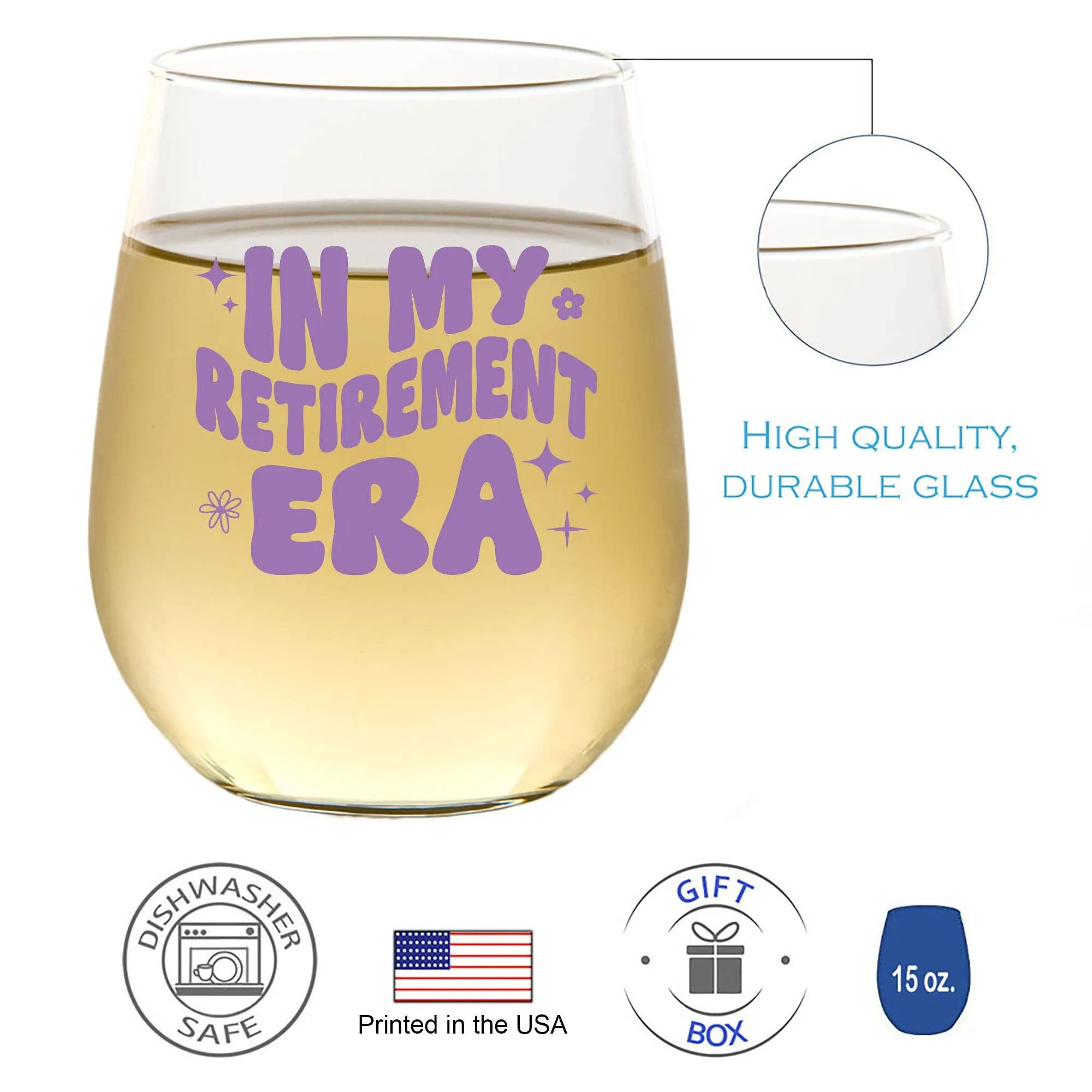 In My Retirement Era Wine Glass | Retirement Gift